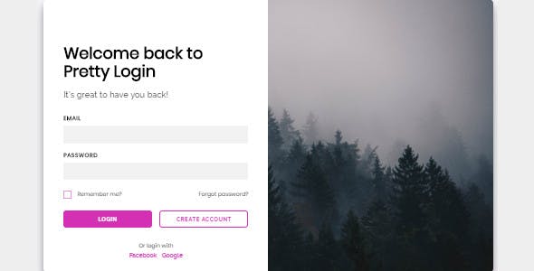 Pretty Login - Responsive HTML/CSS/JS Login form (PLUS: React.js ...